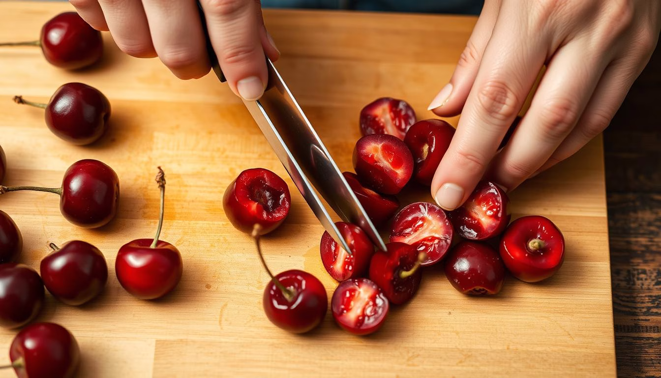preparing cherries