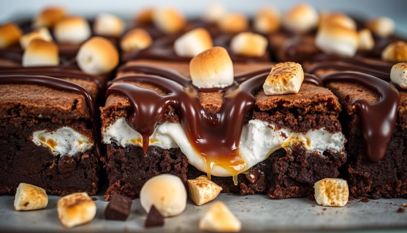 s'mores stuffed brownies