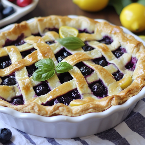 Basil Lemon Blueberry Pie