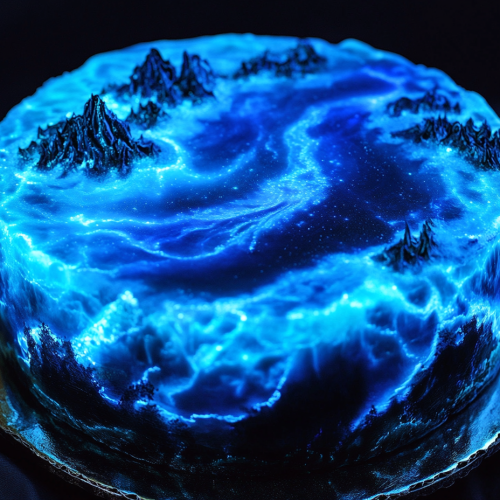 Bioluminescent-Inspired Ocean Cake