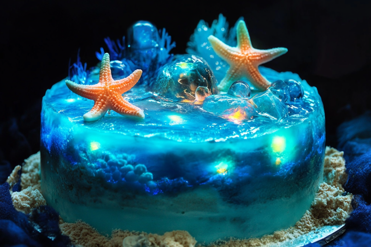 Bioluminescent Inspired Ocean Cake1