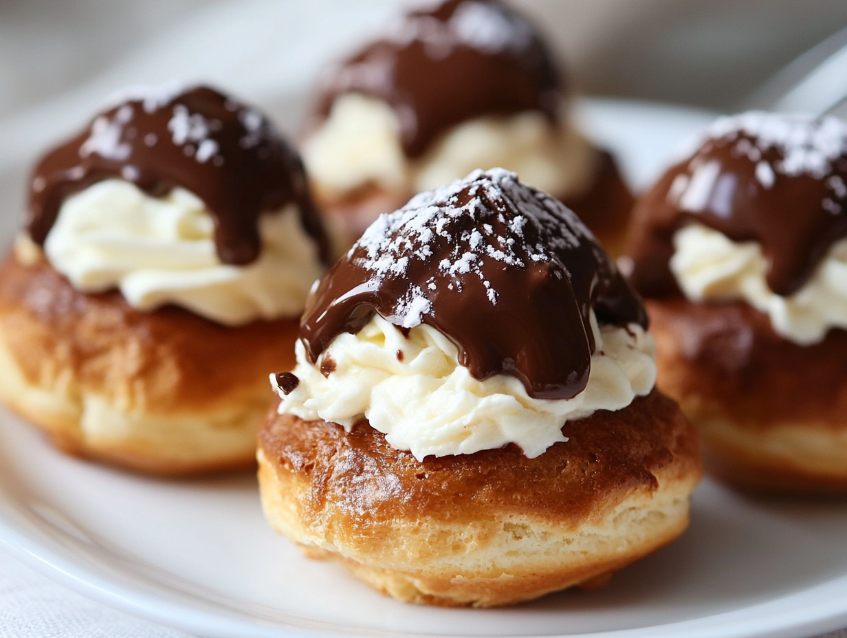 Chocolate Egg Cream Puffs