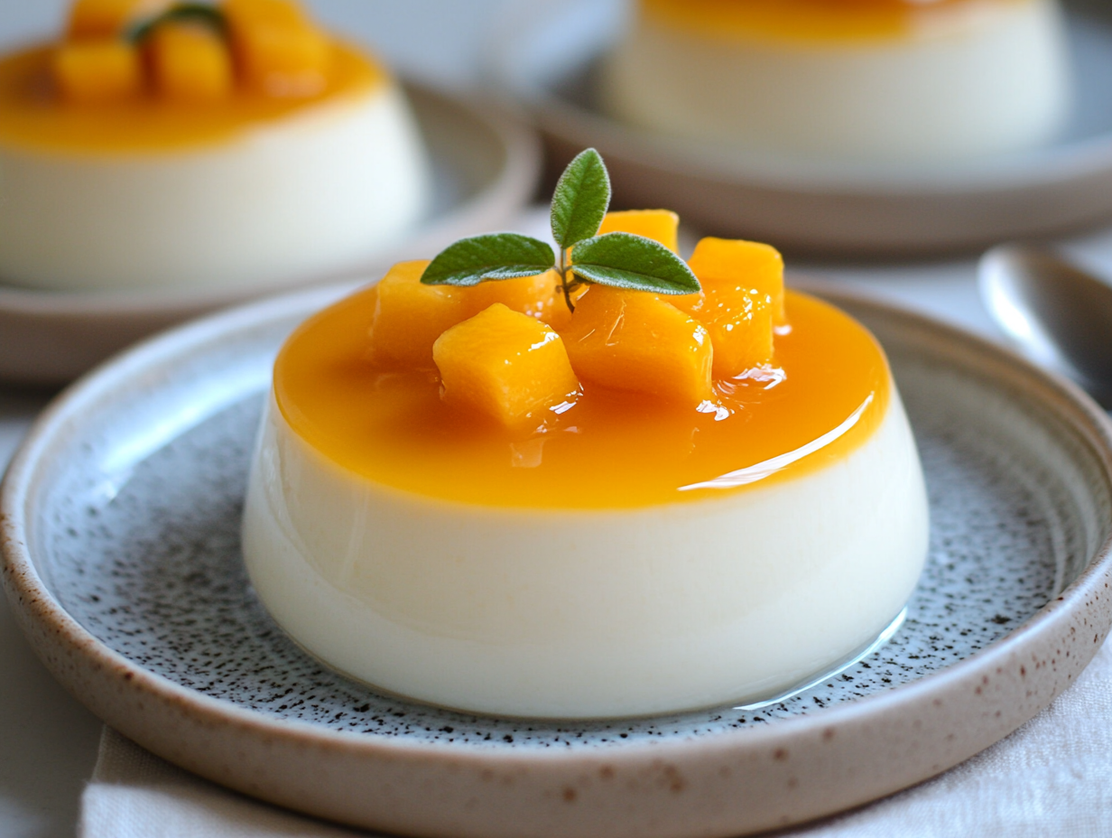 Creamy Coconut Mango Panna Cotta
