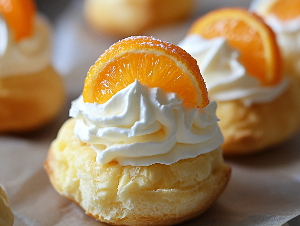 Delicate Orange Cream Puffs