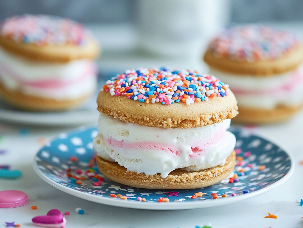 Easy Patriotic Ice Cream Sandwiches