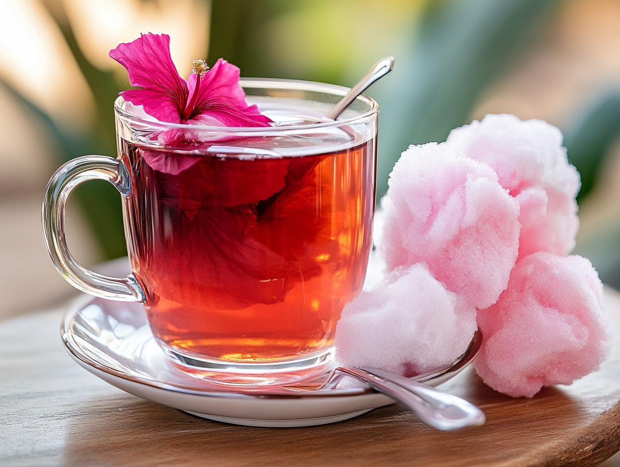 Hibiscus Tea with Cotton Candy