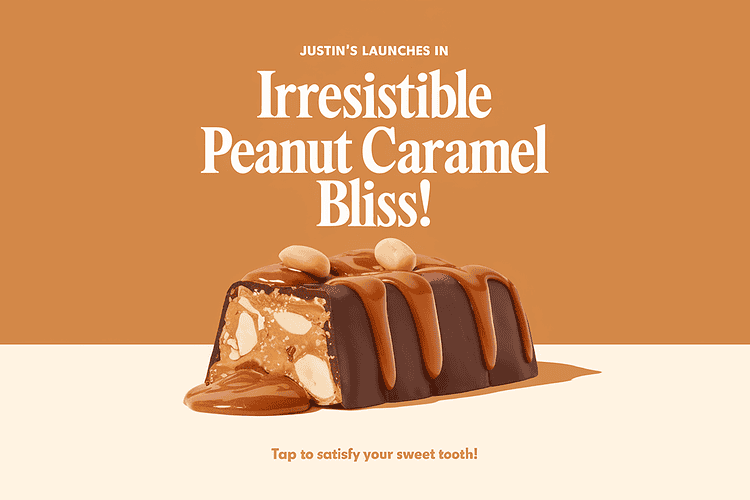 Justin’s Launches Peanut Caramel Nougat Candy Bars