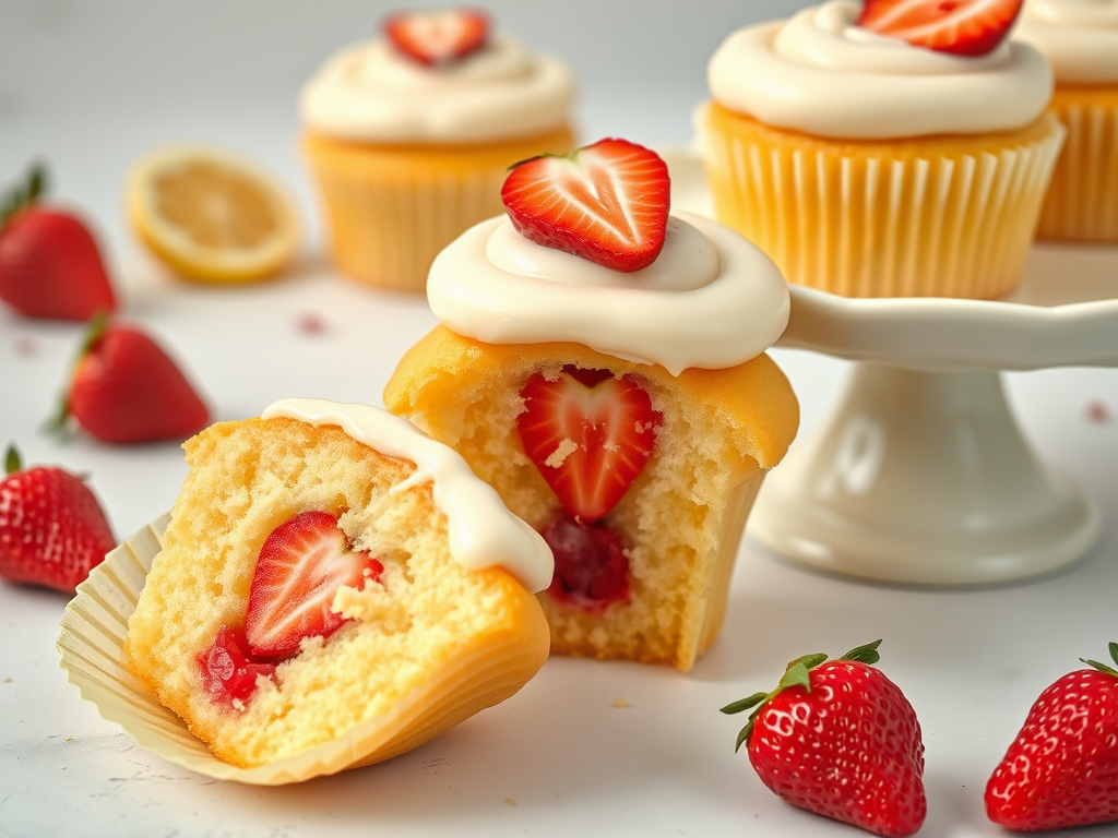 Lemon Cupcakes with Strawberry Filling 2025 03 22T143912.342Z