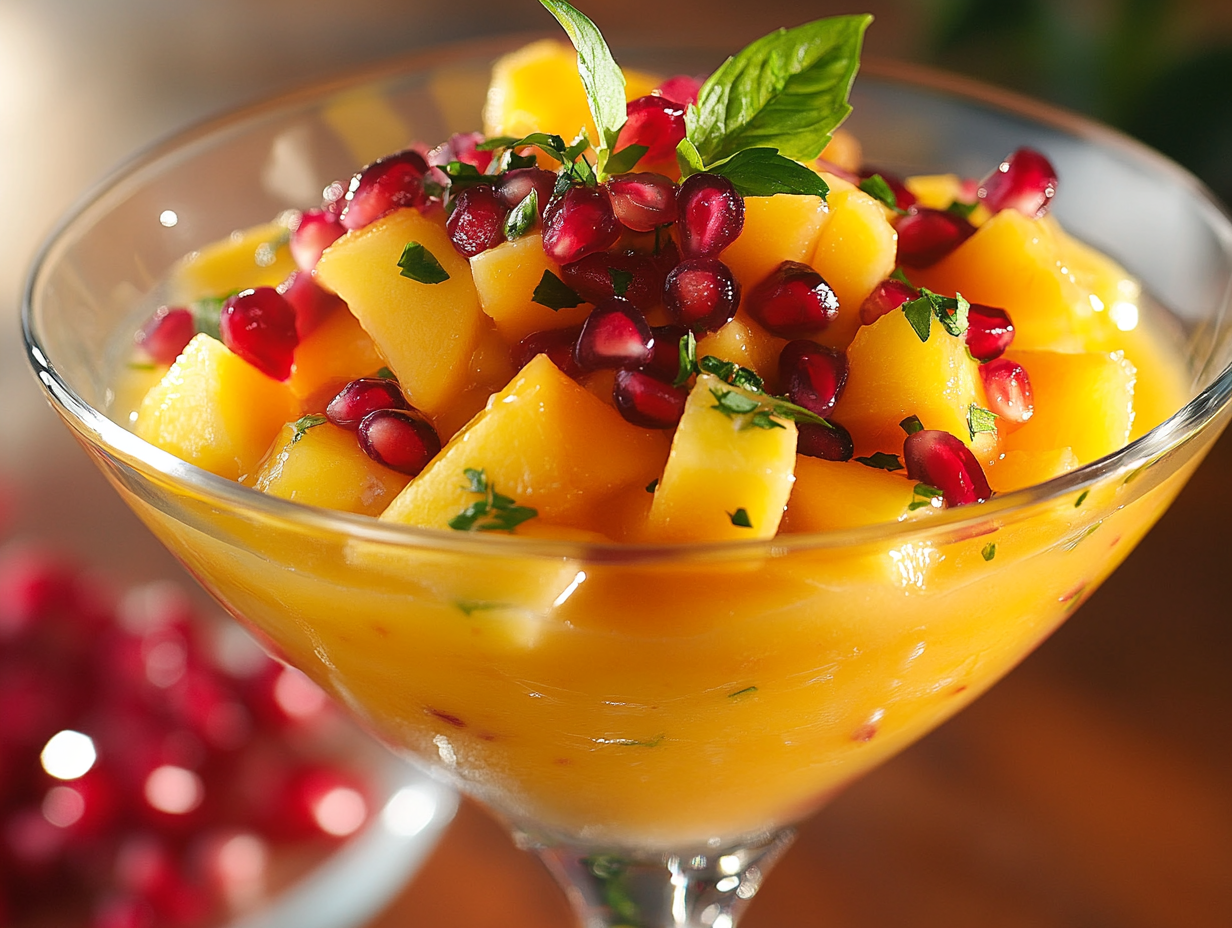 Mango Glacé with Pineapple-Pomegranate