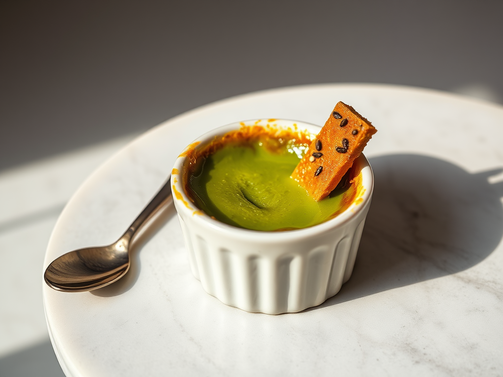 Matcha Creme Brulee with Black Sesame Brittle 2025 03 11T072940.287Z