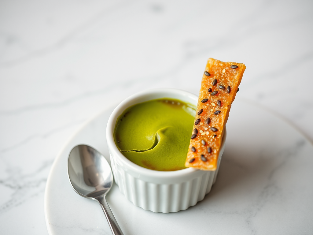 Matcha Creme Brulee with Black Sesame Brittle 2025 03 11T072948.061Z