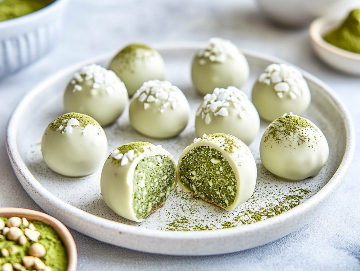 Matcha White Chocolate Egg Truffles