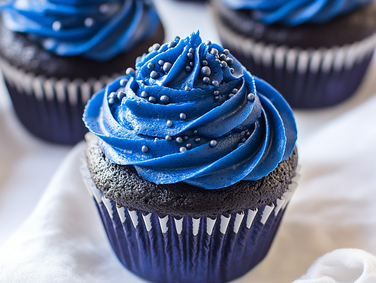 Midnight Blue Velvet Cupcakes