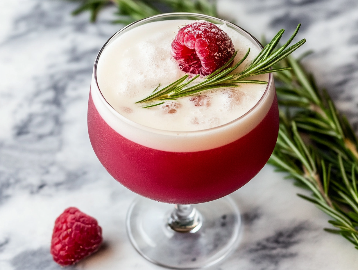 Raspberry Rosemary Gin Sour