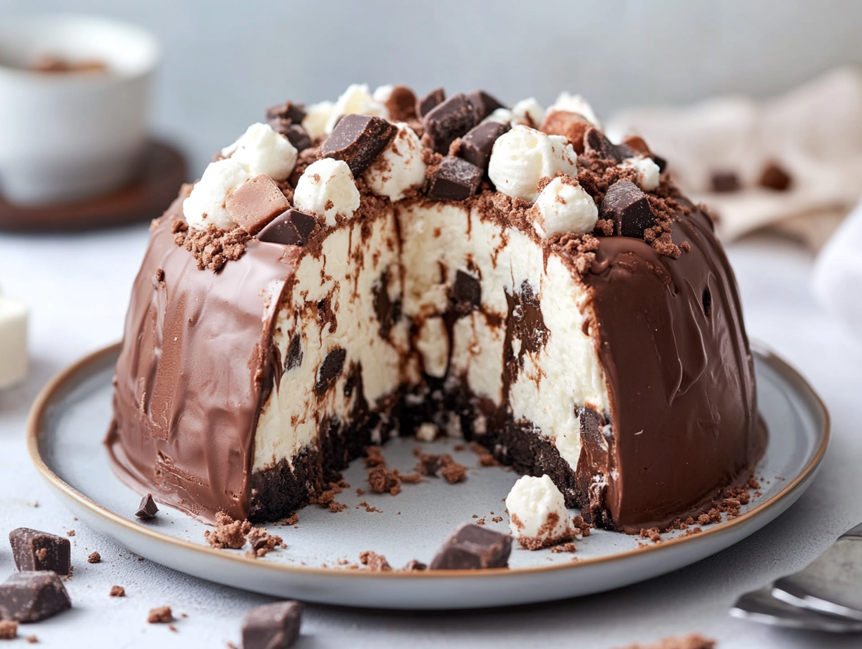 Rocky Road Cheesecake Bombe