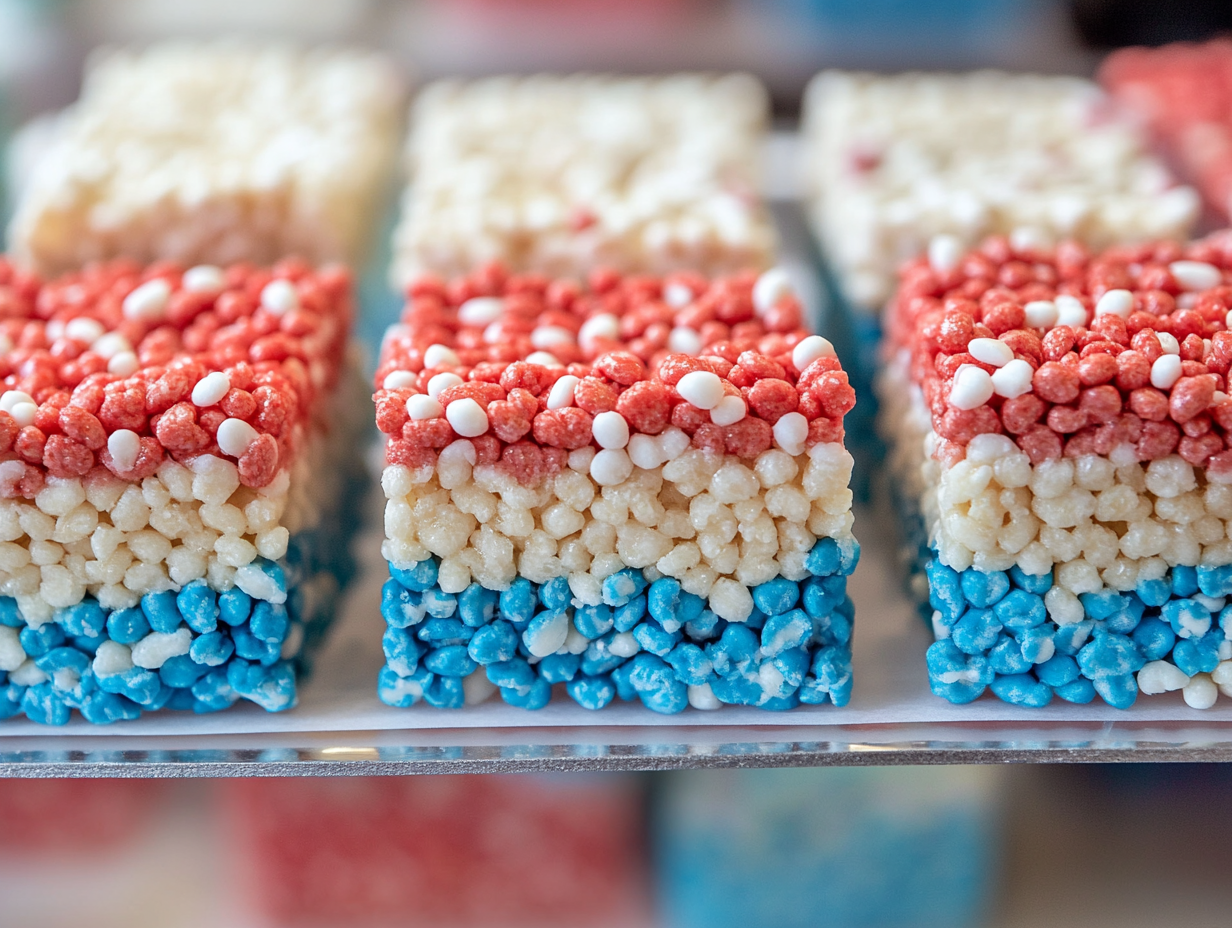 Tricolored Rice Crisp Treats