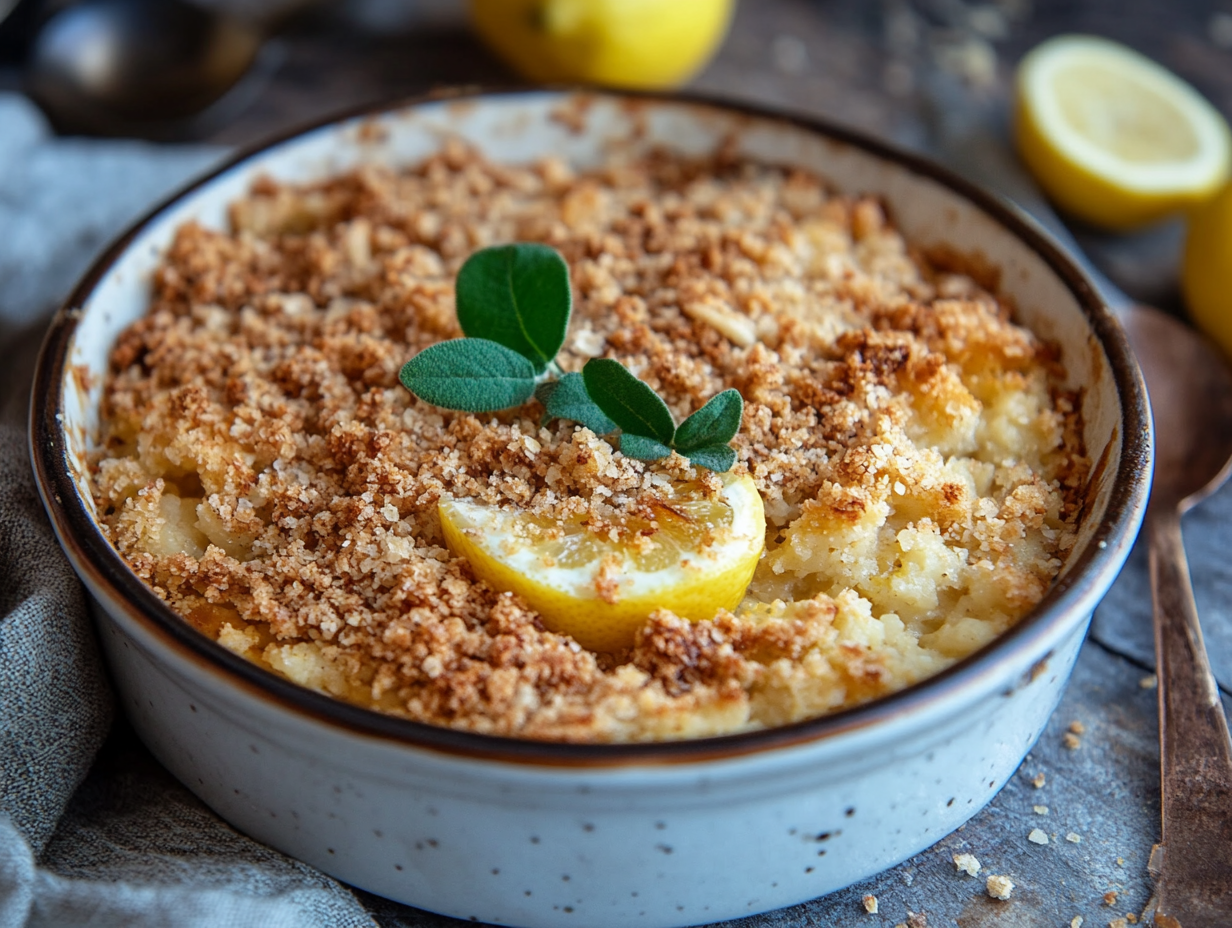 Zesty Lemon & Honey Anzac Biscuit Crumble