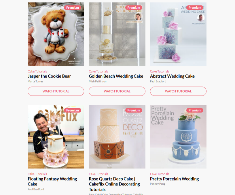 Cakeflix various cake tutorials 
