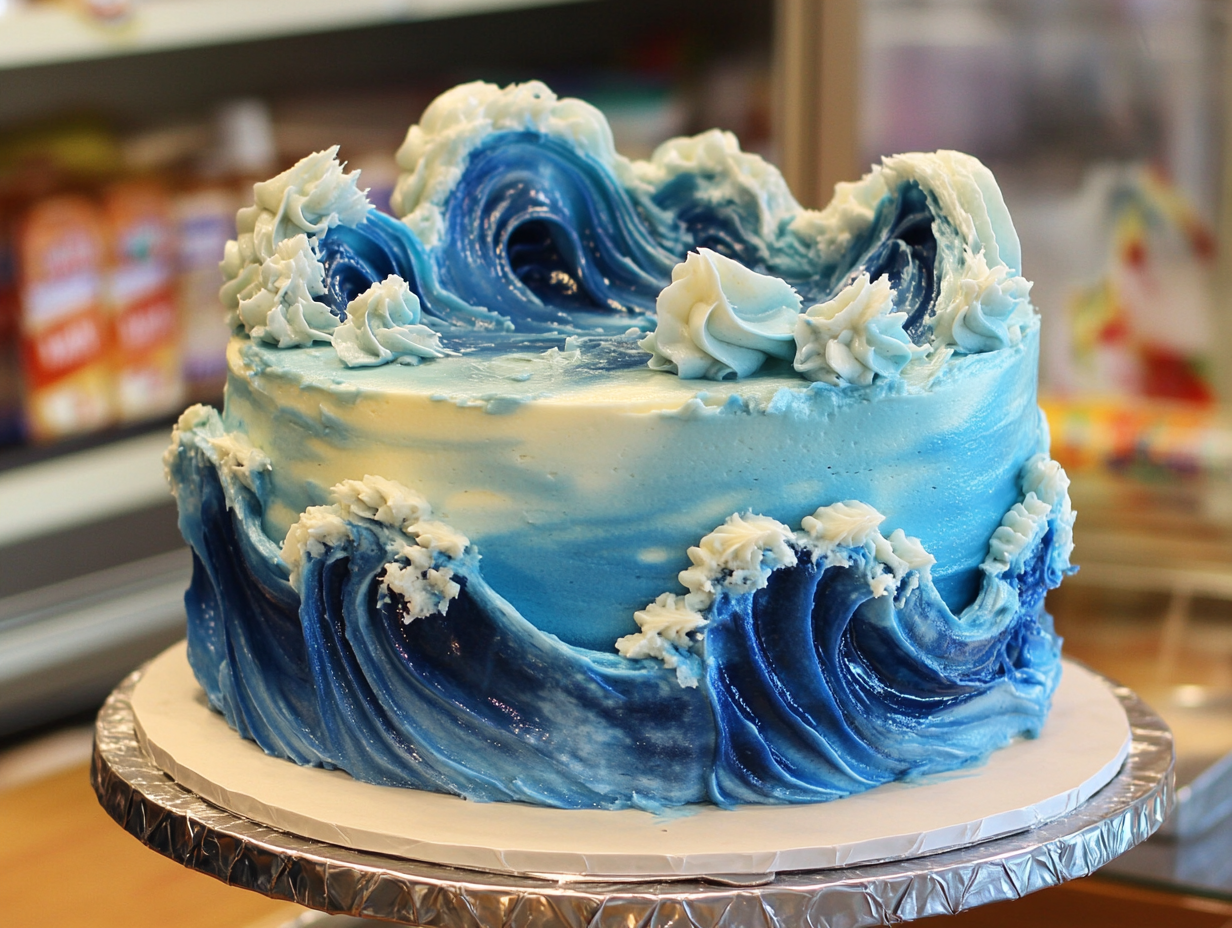 ocean waves cake design example