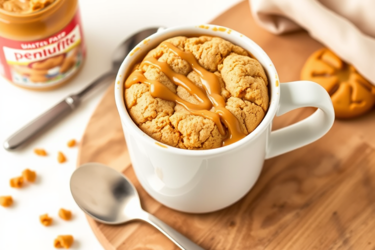 Quick and Easy Peanut Butter Cookie in a Mug