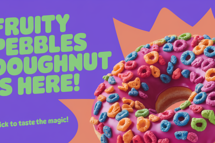 Krispy Kreme Launches Fruity Pebbles Doughnut