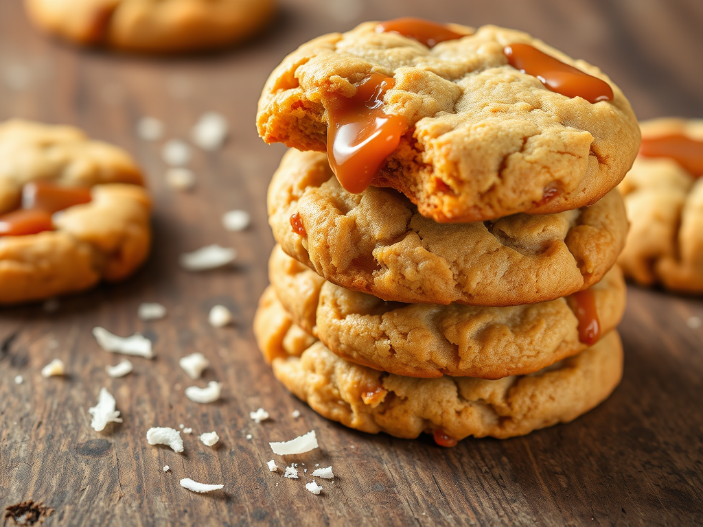 Thick and Chewy Caramel Coconut Cookies 2025 04 08T011232.512Z