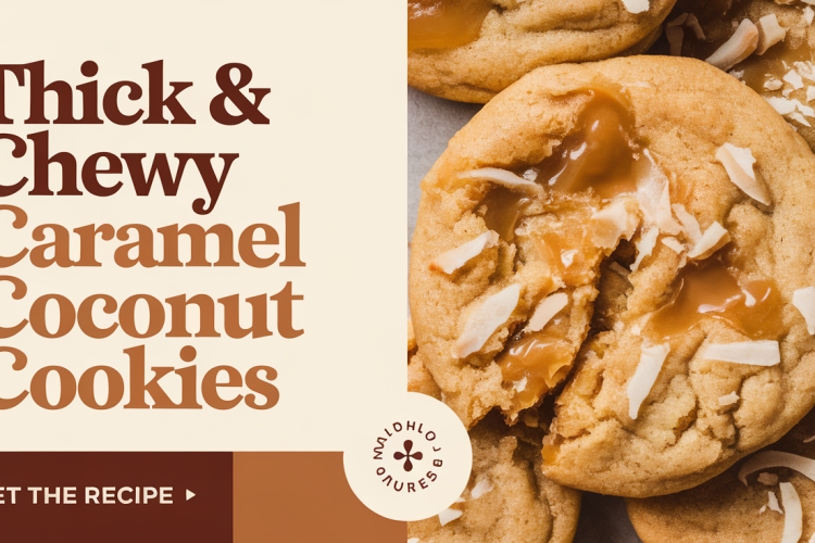 Thick Chewy Caramel Coconut Cookie Recipe