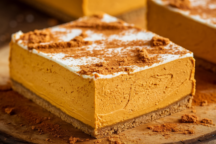 Easy Pumpkin Cheesecake Bar Recipe with Graham Cracker Crust